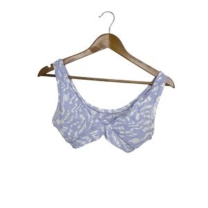 SKIMS Lavender Patterned Bralette L Light Purple All Over Logo Lightweight
